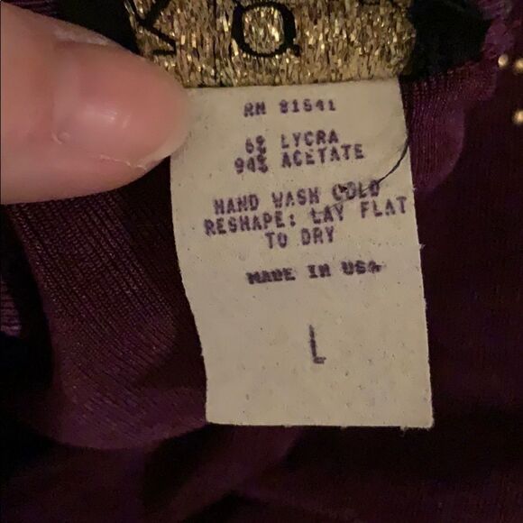 VTG 80s plum Lycra romper/jumpsuit with studs - Picture 7 of 8